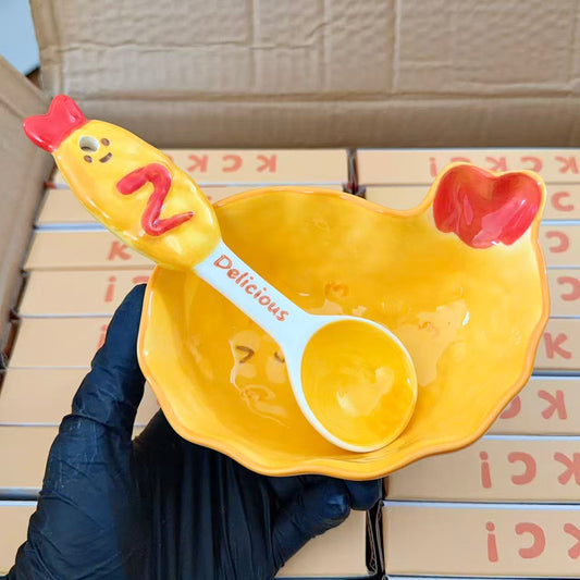 Kawaii Fried Shrimp Ceramic Spoon