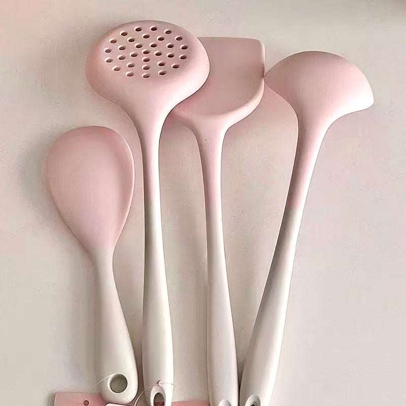 Pink Silicone Solid Kitchen Utensils