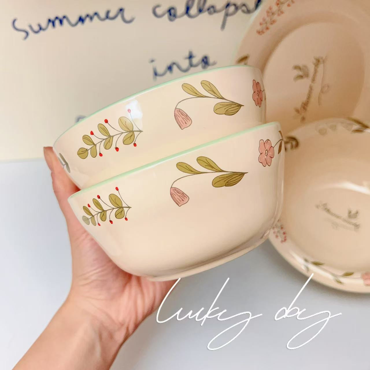 Spring Floral Ceramic Soup Bowl - 350ML & 1500ML
