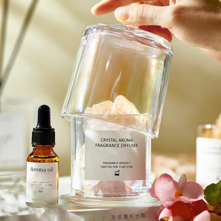 Luxury Aroma Diffuser Gift Box with Natural Crystal Stones, Perfect Gift Set