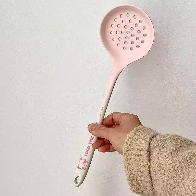Pink Silicone Solid Kitchen Utensils