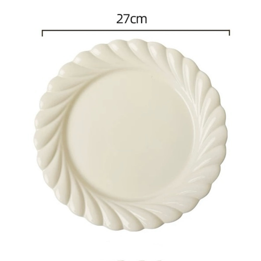 Pastel Spring Dinnerware Set – Cream & Green
