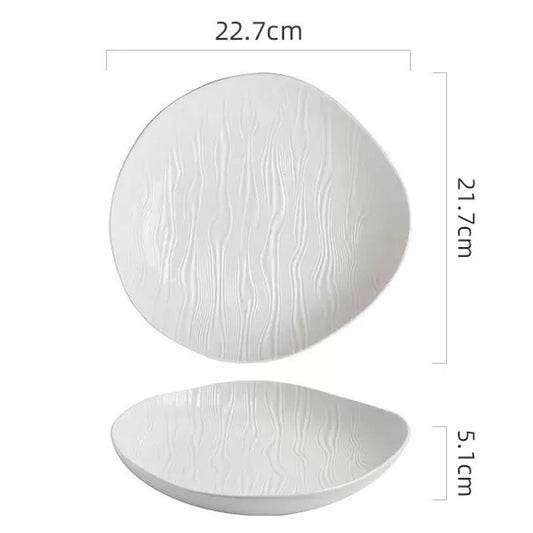 Wavy Edge Ceramic Serving Plate, 9-Inch