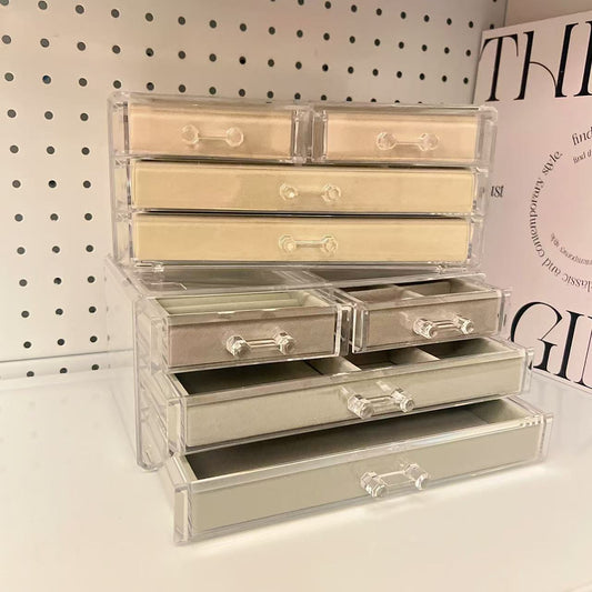 Elegant Acrylic Jewelry Box with 4 Drawers