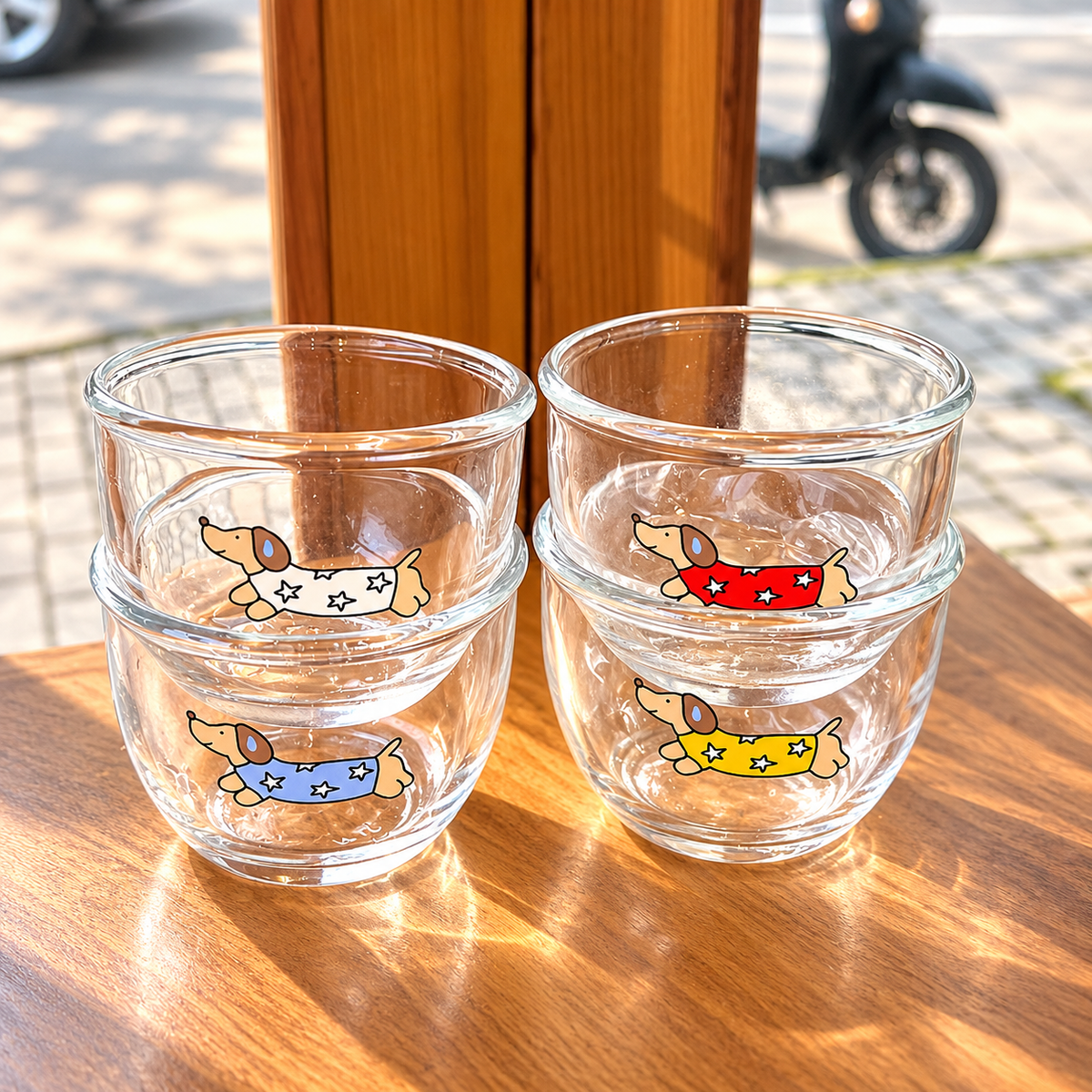 Dachshund Mini Glass Dessert Cup Gift Set – 260ML, Set of 4