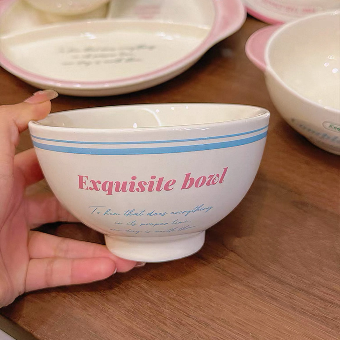 Pastel Creamy Tone Ceramic Bowl - 350ML & 400ML