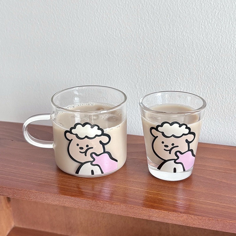 Chubby Sheep Glass Pitcher Set – Cute 4-Piece Gift Box with Cups & Straw