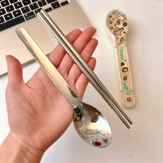 Doodle Cutlery Set with Travel Case - Set of 2