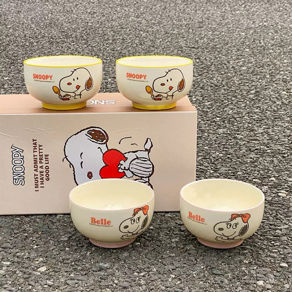 Snoopy Ceramic Bowl Gift Set – Set of 4, 350ML