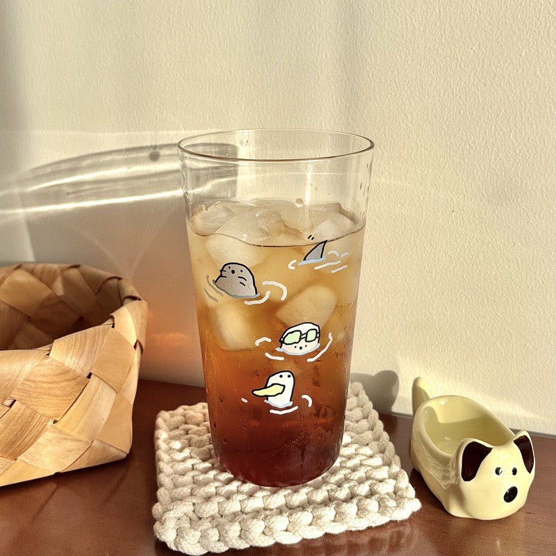 Swimming Animals Glass Cup – 500ML Capacity