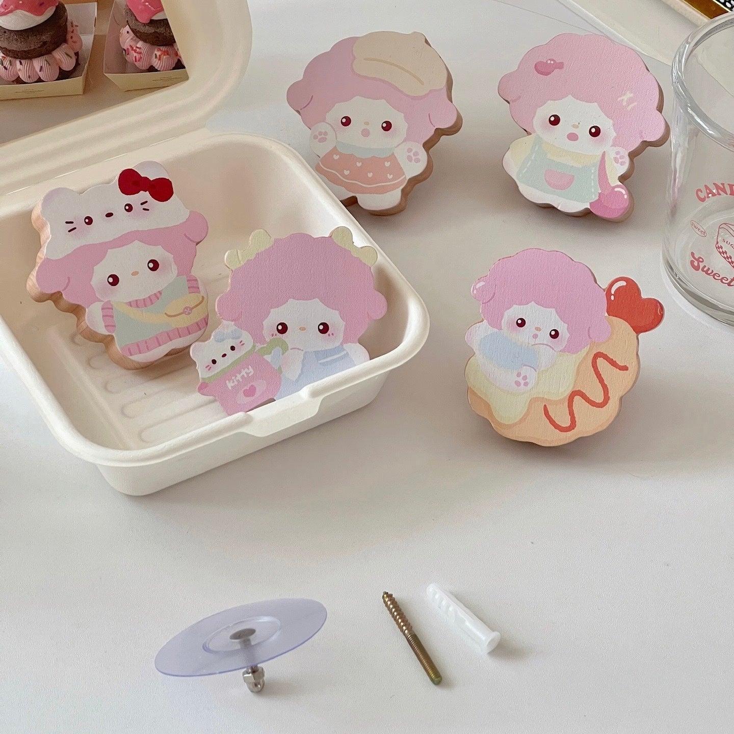 Pink Sheep Wooden Wall Hook - Strong Load-Bearing, Cute Decorative Organizer