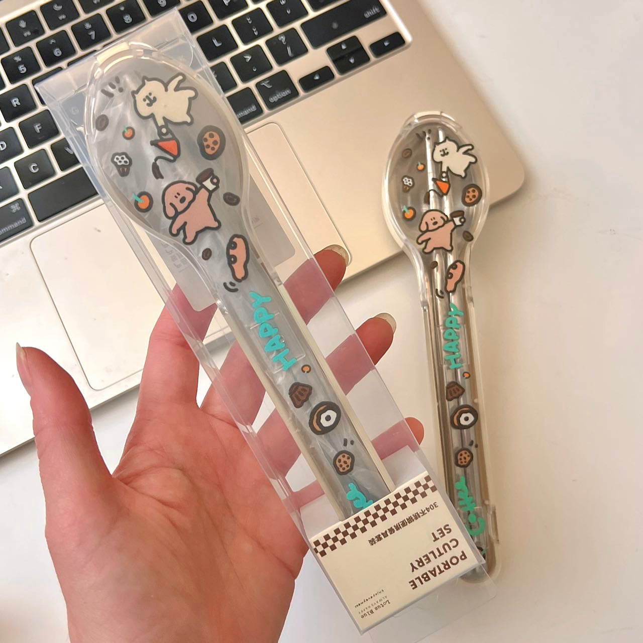 Doodle Cutlery Set with Travel Case - Set of 2