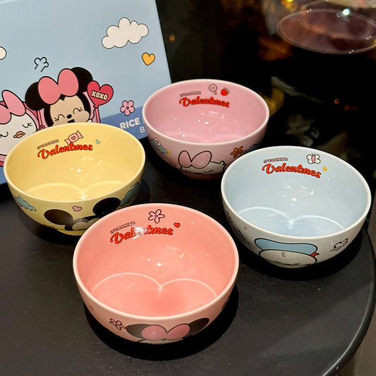 Cute Mickey Ceramic Bowl Gift Set - Set of 4