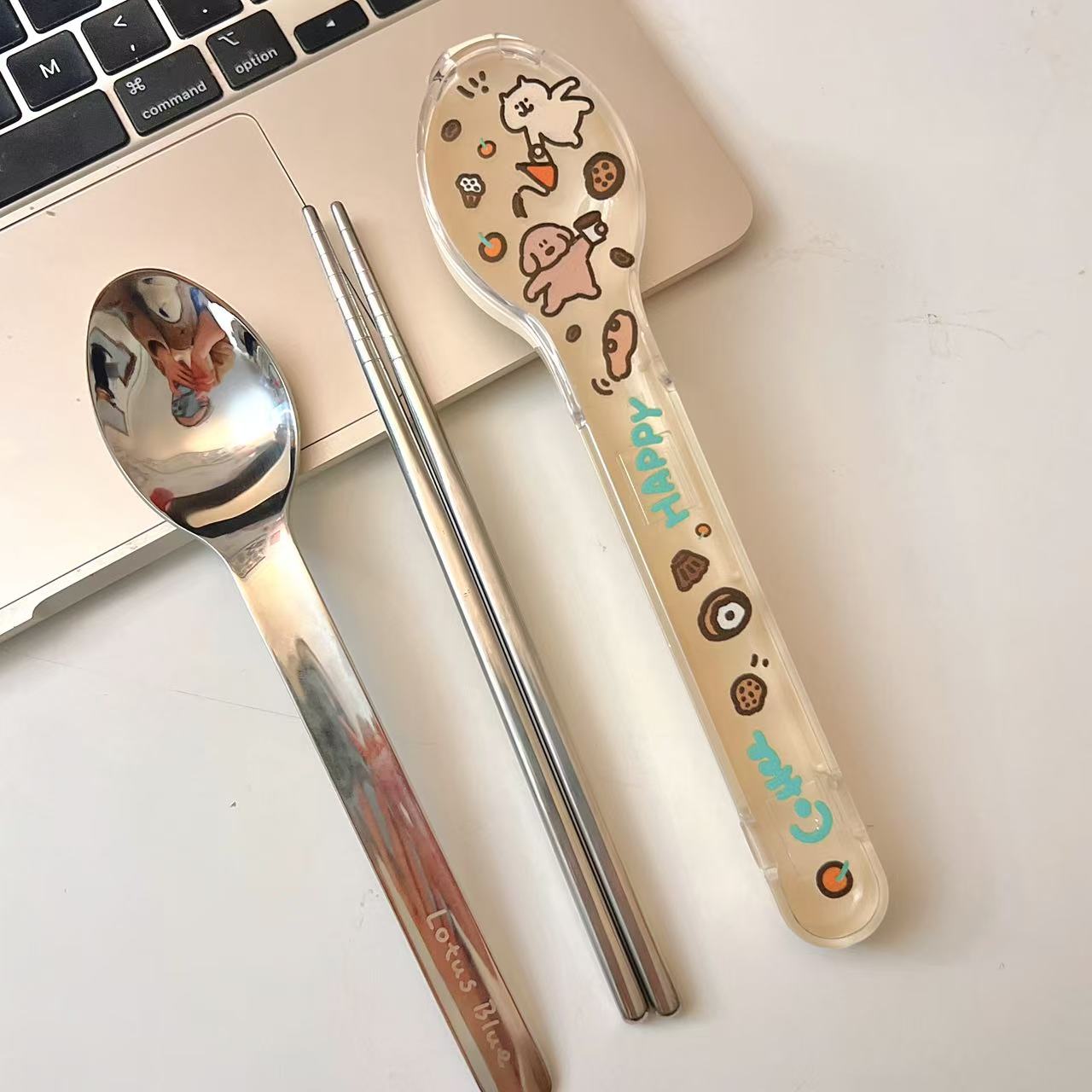 Doodle Cutlery Set with Travel Case - Set of 2
