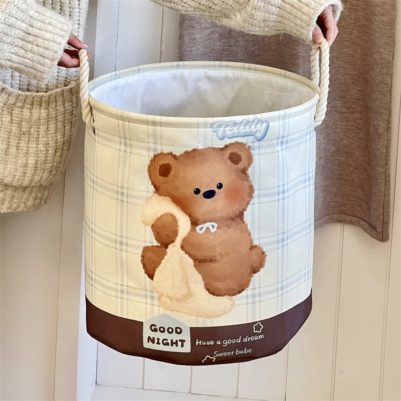 Cute Animal Linen Storage Basket - Foldable & Water-Resistant