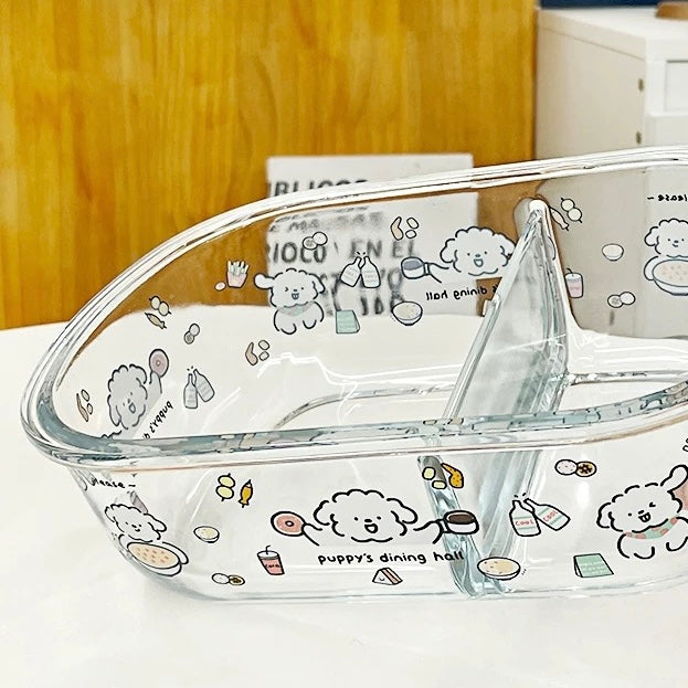 Cute Puppy Glass Food Storage Container – 1050mML Bento Box