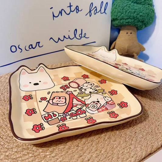 Cute Westie Ceramic Dessert Plate, 7.8-Inch