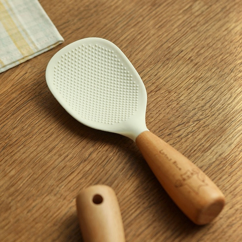 Silicone Rice Scoop with Wood Handle