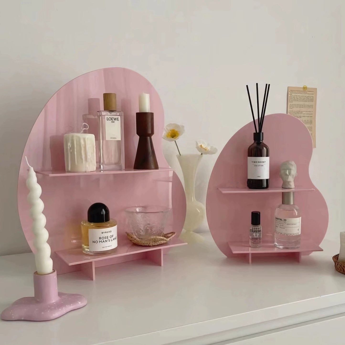 Blush Pink Minimalist Acrylic Display Shelf