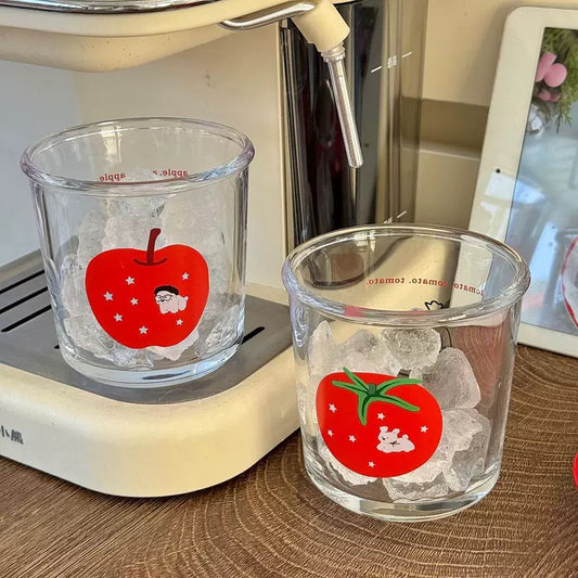 Tomato & Apple Puppy Short Glass Tumbler – 400ML