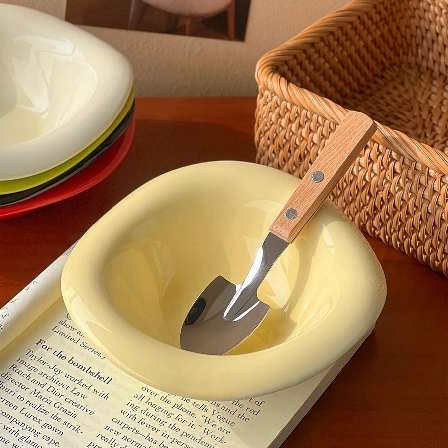 Creamy Irregular Ceramic Yogurt Bowl – 240ML