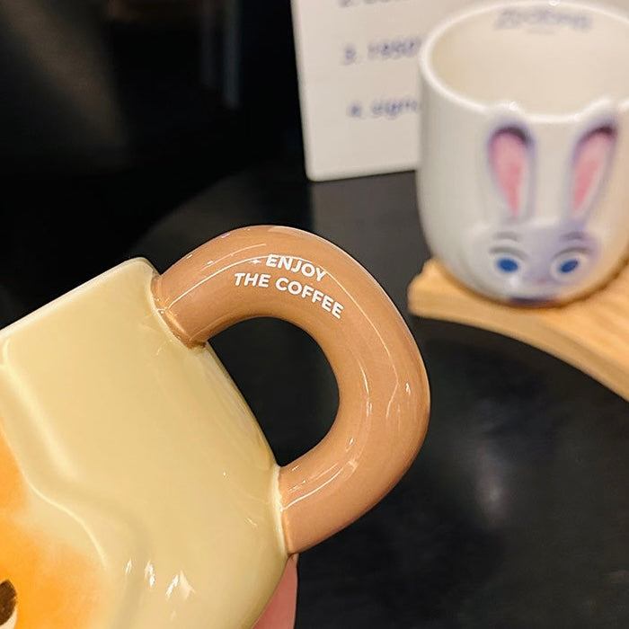 Zootopia Ceramic Mug – Judy Hopps & Nick Wilde | Large Capacity Coffee Cup, Cute Gift for Fans & Couples