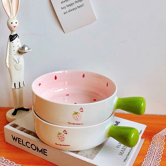 Strawberry Ceramic Baking Dish with Spoon
