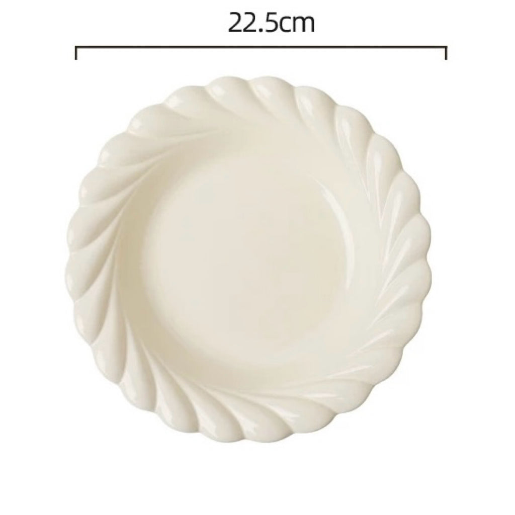 Pastel Spring Dinnerware Set – Cream & Green