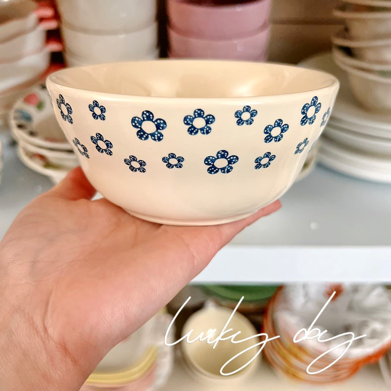 Blue Blossom Ceramic Cereal Bowl, 5-Inch
