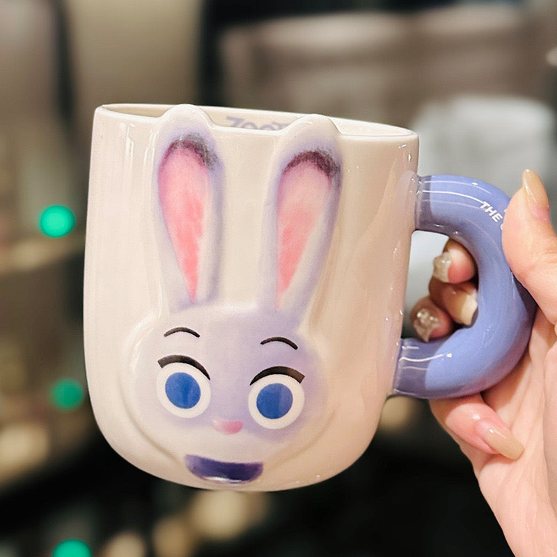 Zootopia Ceramic Mug – Judy Hopps & Nick Wilde | Large Capacity Coffee Cup, Cute Gift for Fans & Couples