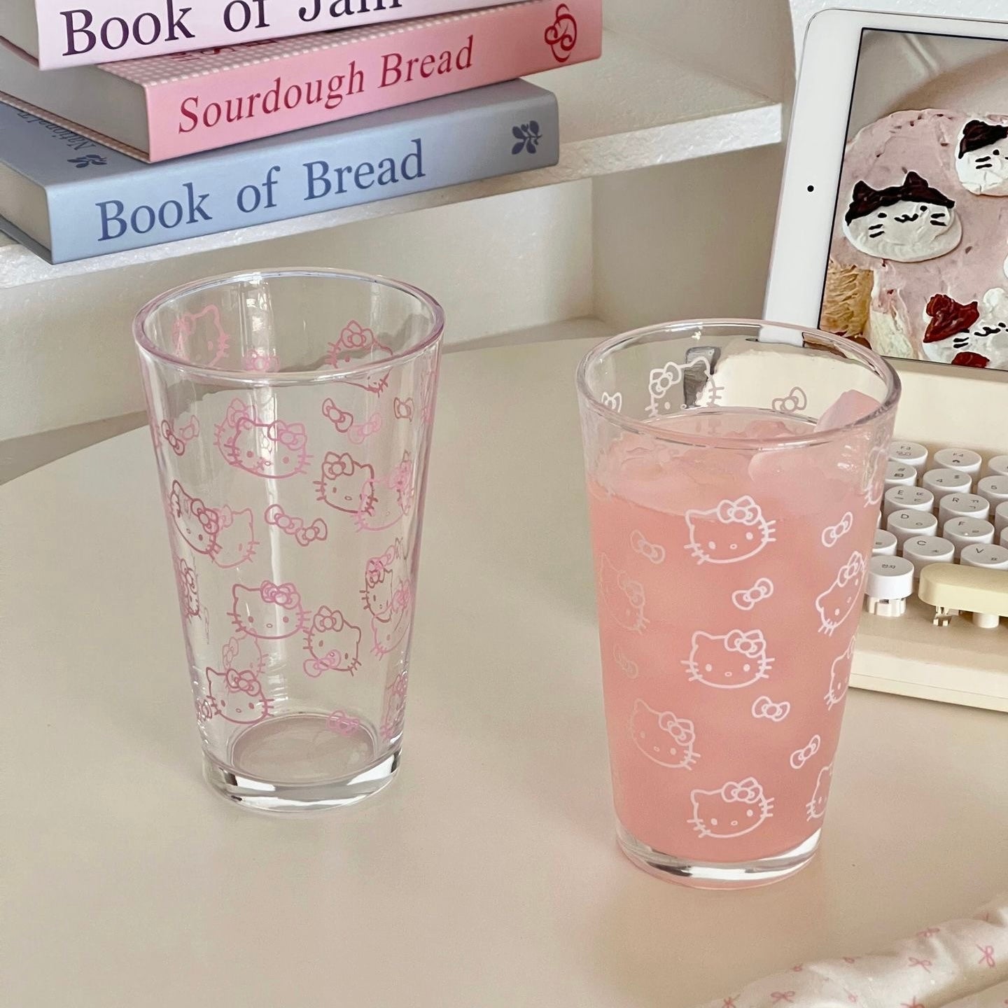 Cute Kitty Glass Cup – 450ML Capacity