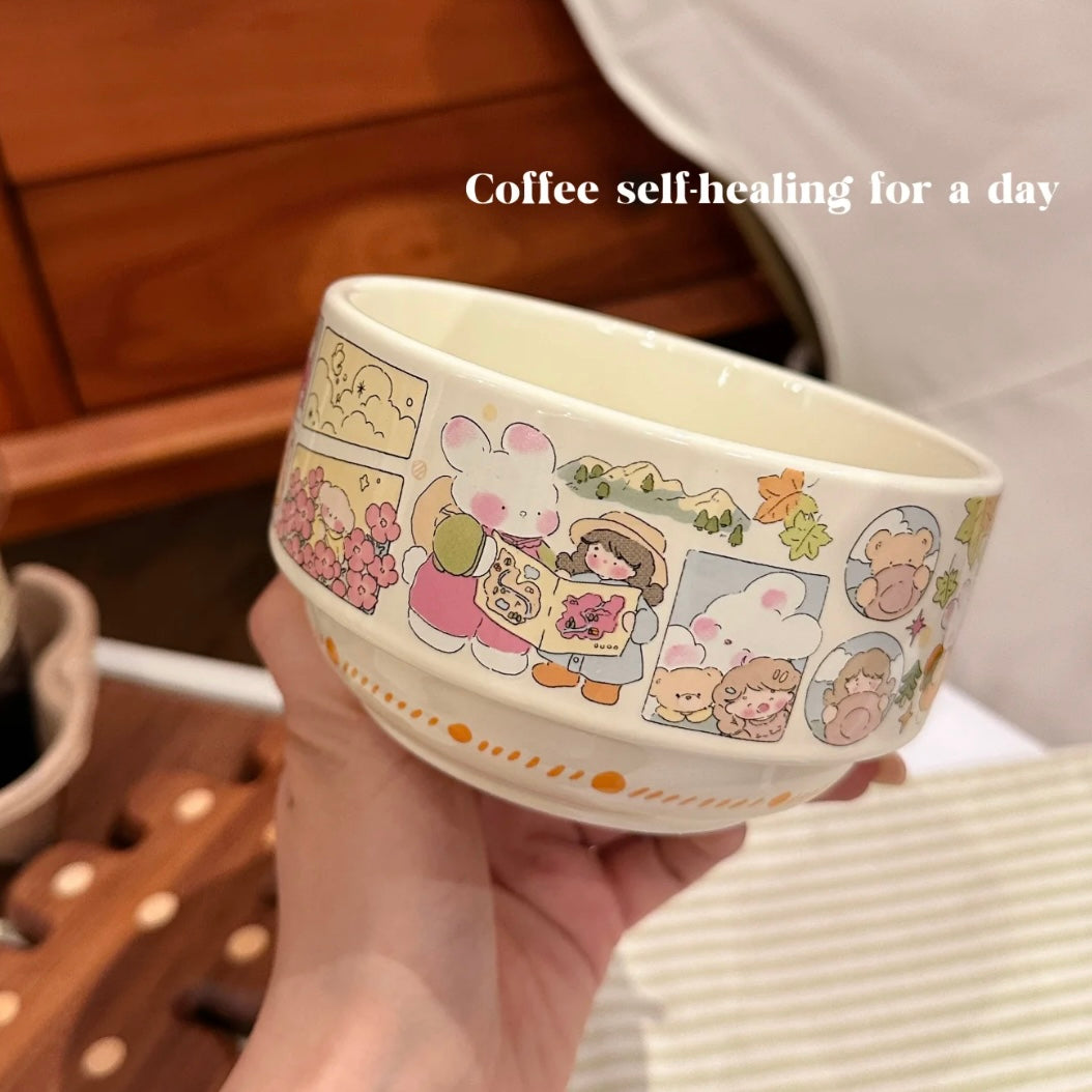 Four Seasons Journey Ceramic Yogurt Bowl, 520ML