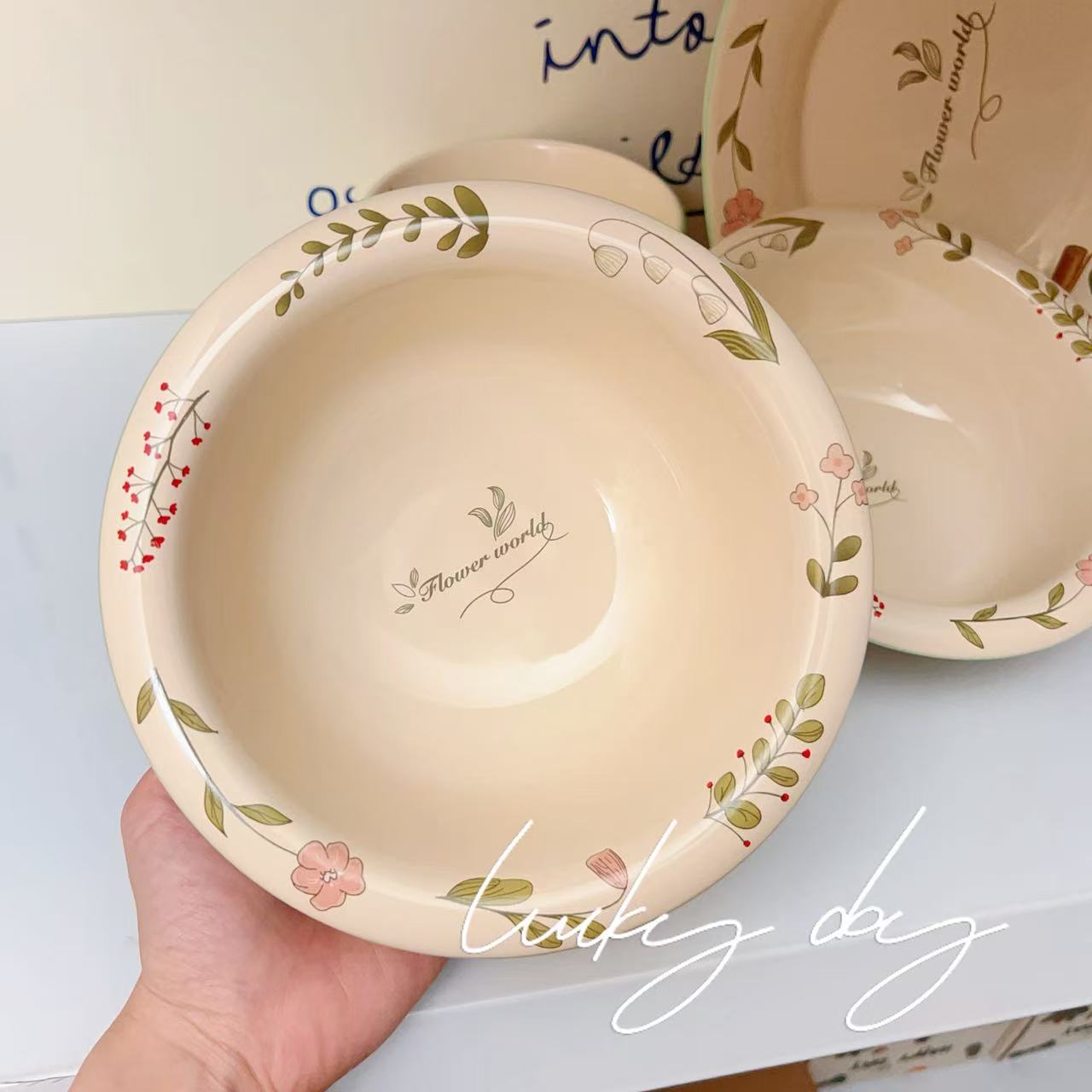 Spring Floral Ceramic Ramen Bowl - 600ML