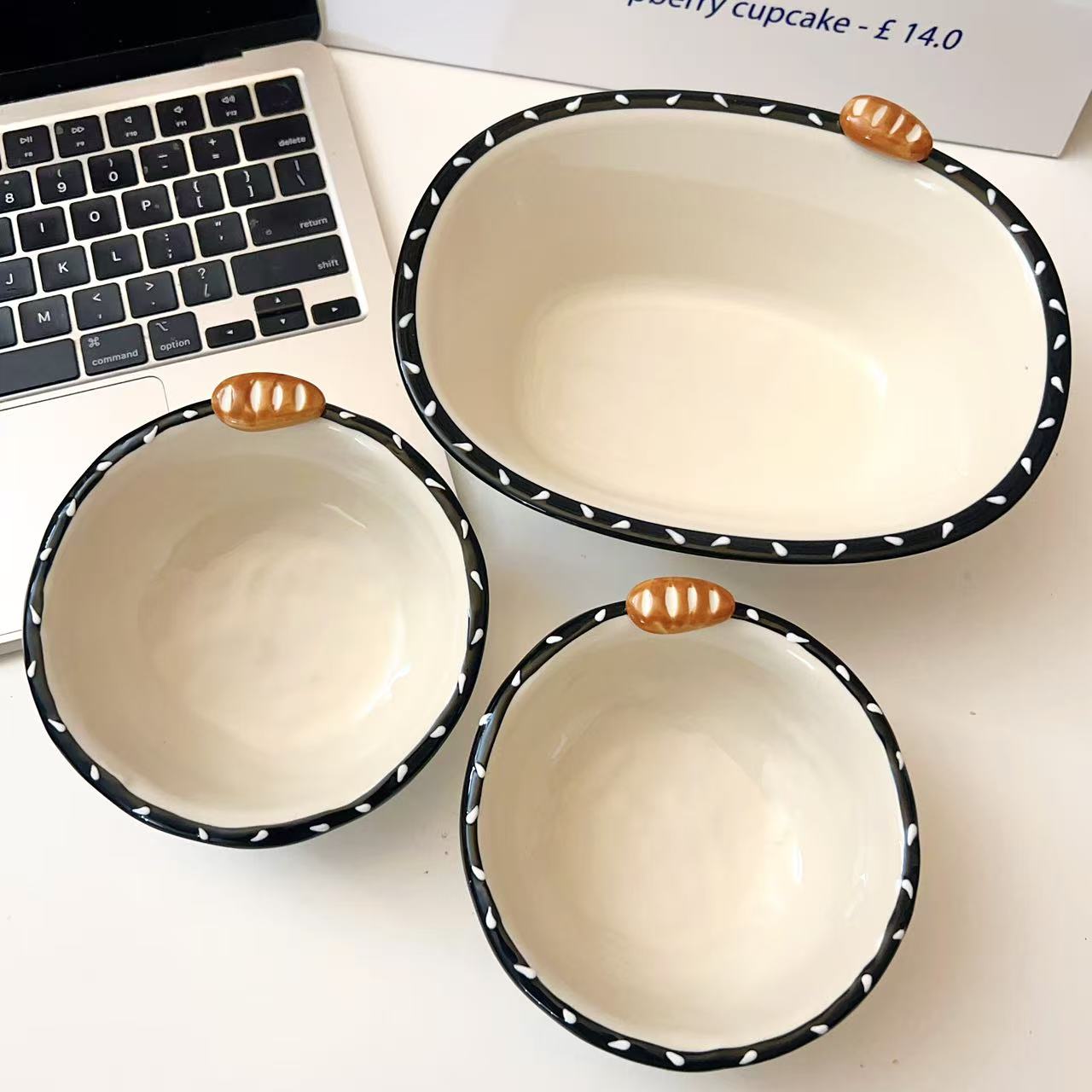 Sesame Bread Ceramic Bowls - 360ML & 900ML