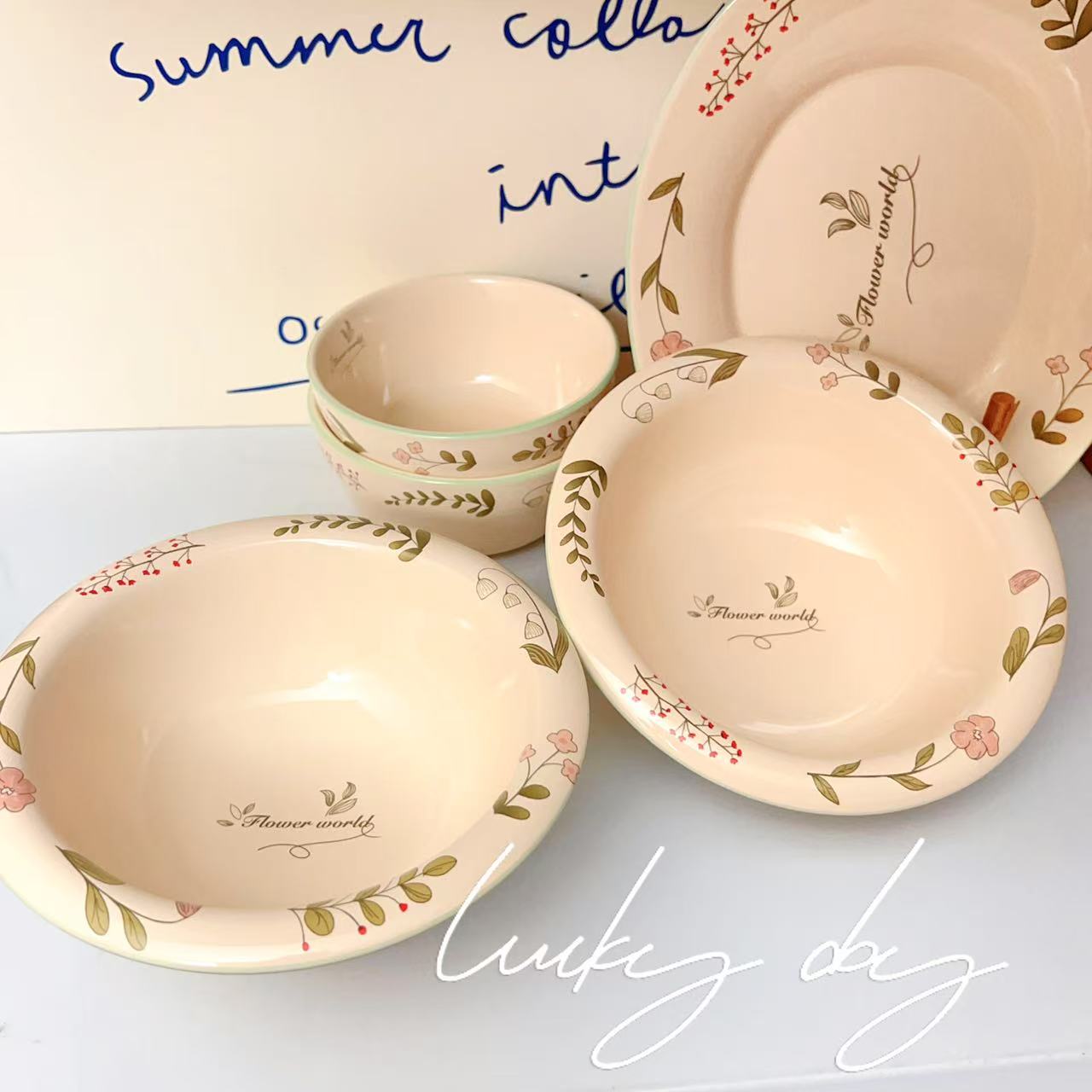 Spring Floral Ceramic Ramen Bowl - 600ML