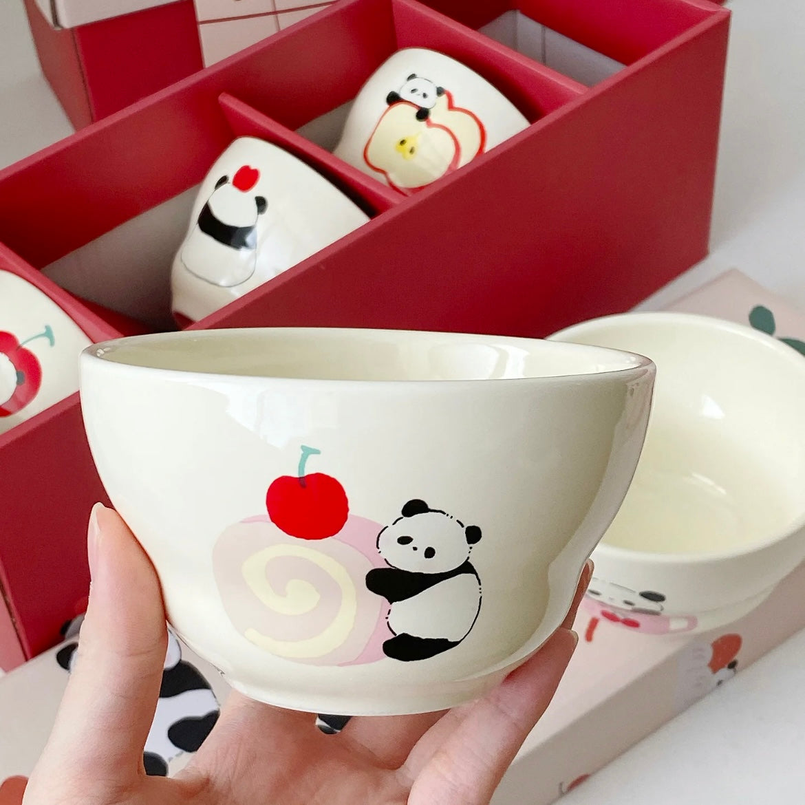 Lucky Panda Ceramic Bowl Gift Set - Set of 5