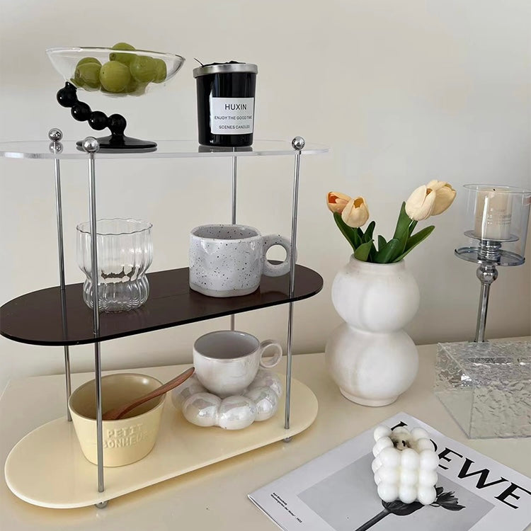 Sleek Three-Tier Acrylic Storage Shelf