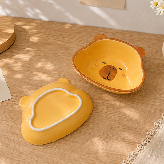 Capybara Shaped Kawaii Ceramic Bowl – 280ML