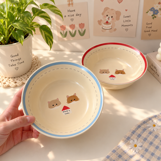 Little Home Cats Ceramic Yogurt Bowl – 500ML