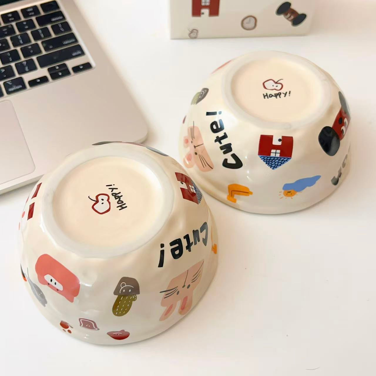 Moon Dog Series Ceramic Cereal Bowl - 350ML