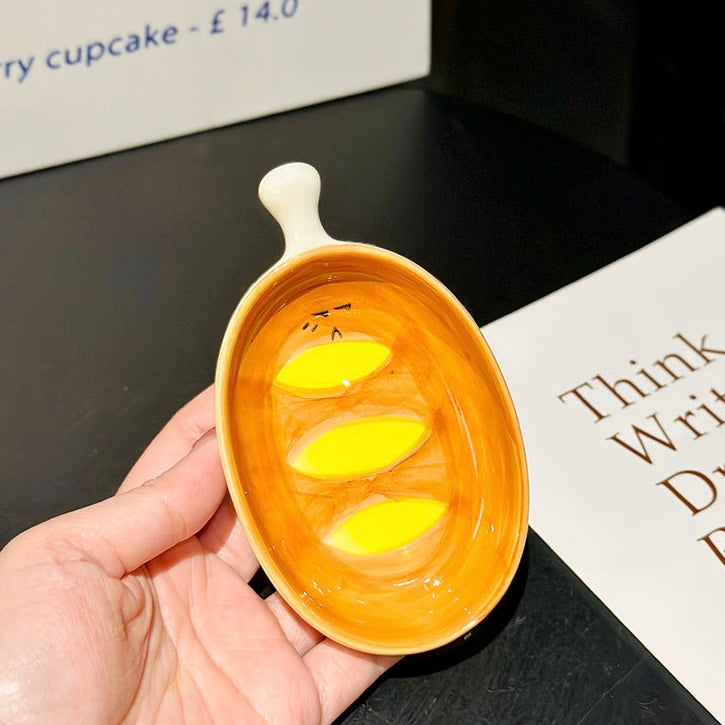 Bread-Shaped Ceramic Sauce Dishes