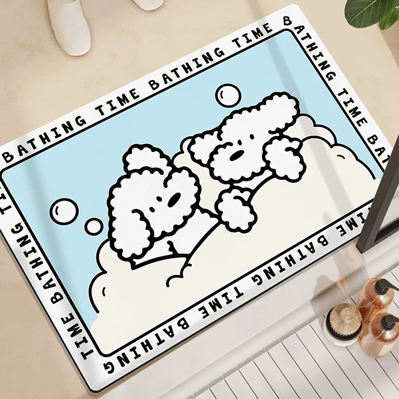 Shower Dogs Bathroom Absorbant Mat - Size 40x60cm / 50x80cm