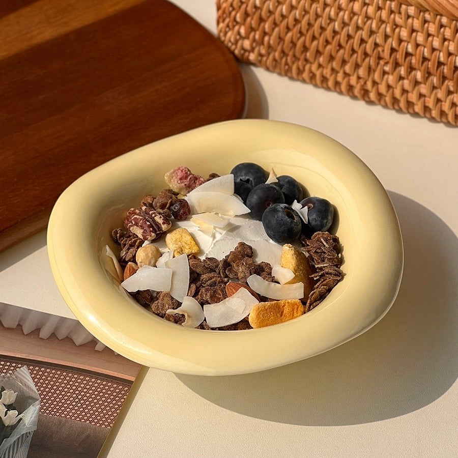Creamy Irregular Ceramic Yogurt Bowl – 240ML