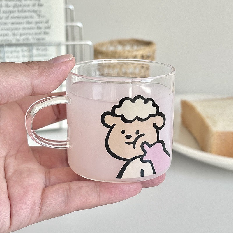 Chubby Sheep Glass Pitcher Set – Cute 4-Piece Gift Box with Cups & Straw