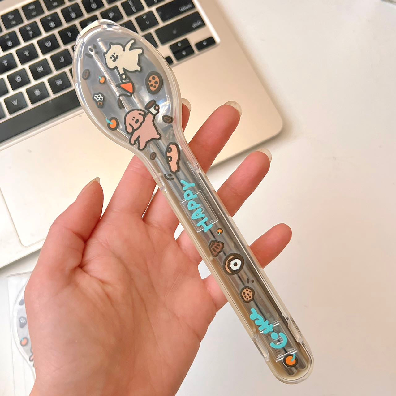 Doodle Cutlery Set with Travel Case - Set of 2
