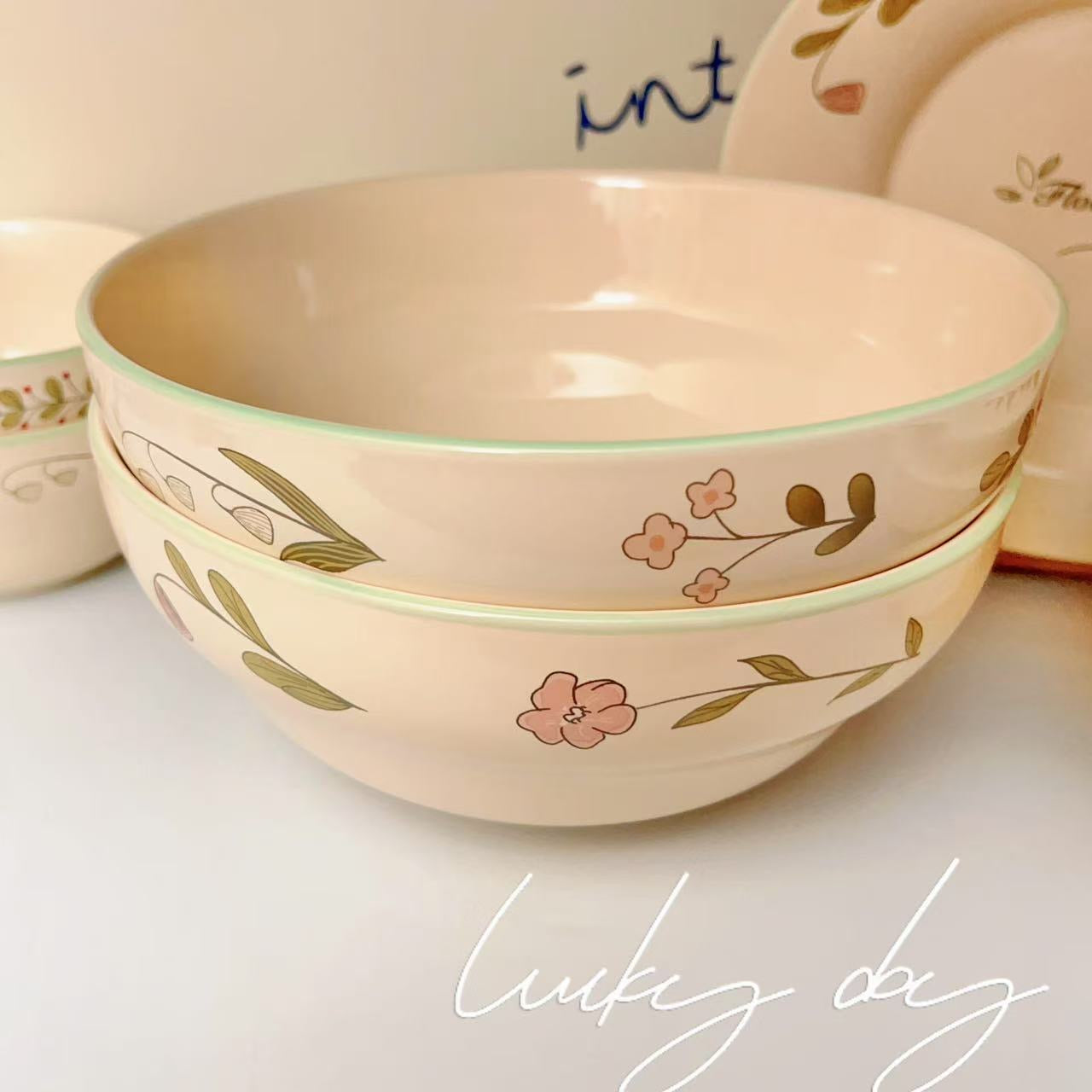 Spring Floral Ceramic Soup Bowl - 350ML & 1500ML