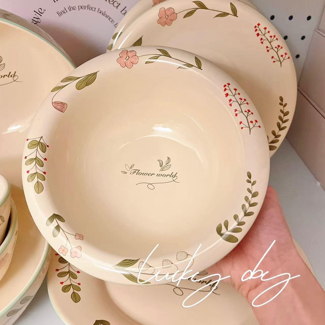 Spring Floral Ceramic Ramen Bowl - 600ML