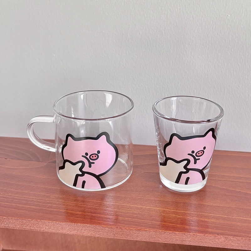 Cute Piggy Glass Pitcher Set – Cute 4-Piece Gift Box