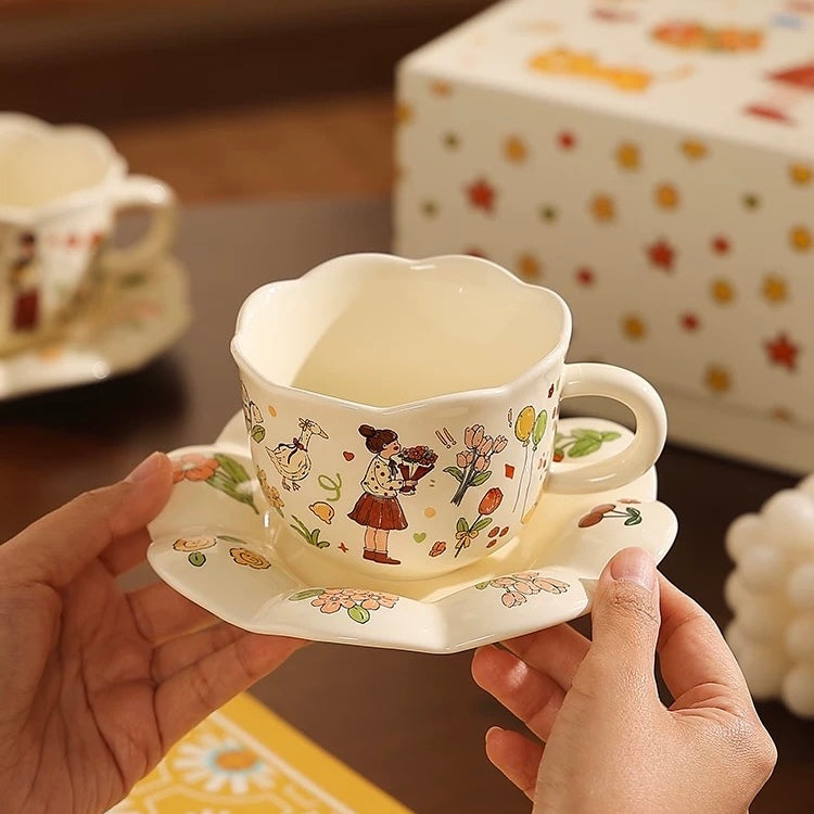 Ceramic Couple Mug Gift Set - Perfect Anniversary or Wedding Gift