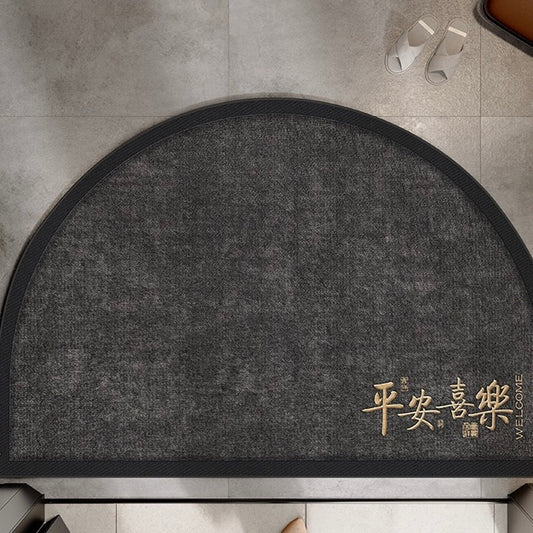 New Chinese Style “Peace and Joy” Half-Circle Indoor Rug - Size 80x120cm